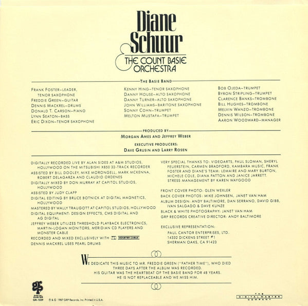 Diane Schuur & Count Basie Orchestra - Diane Schuur And The Count Basie Orchestra (Vinyl) Image