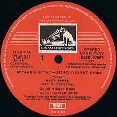 Vilayat Khan - AftaÃ¤b-E-Sitar (Vinyl) Image