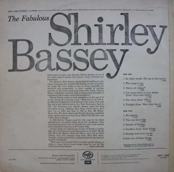 Shirley Bassey - The Fabulous Shirley Bassey (Vinyl)