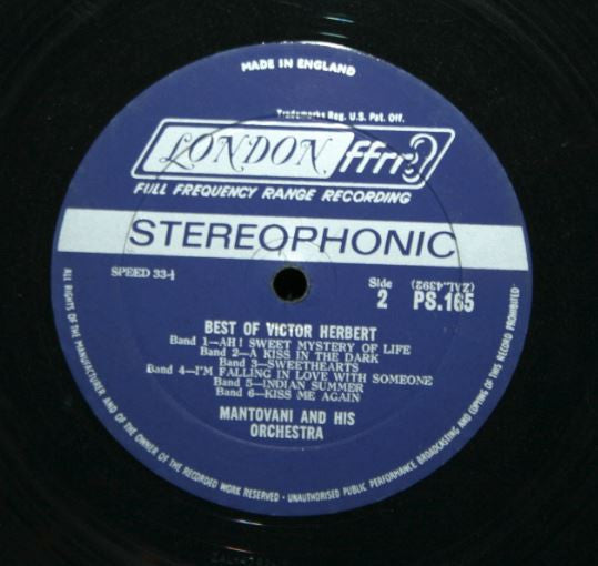 Mantovani And His Orchestra - The Music Of Victor Herbert And Sigmund Romberg (Vinyl) Image