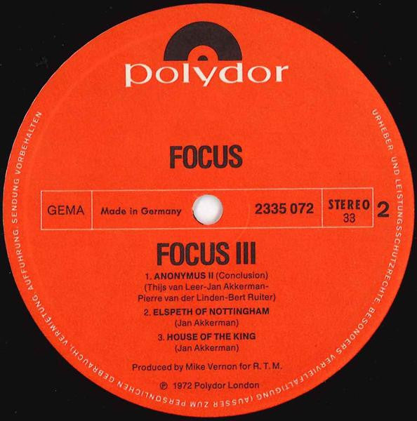 Focus (2) - Focus 3 (Vinyl) (2 LP) Image