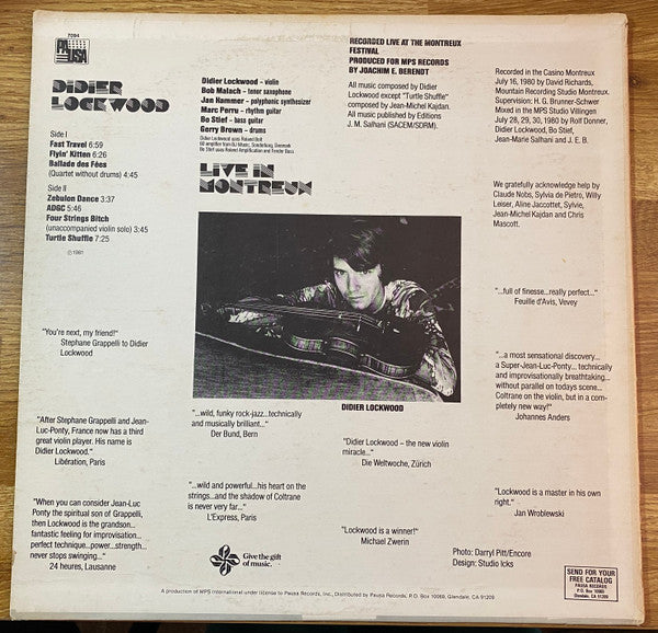 Didier Lockwood - Live In Montreux (Vinyl) Image