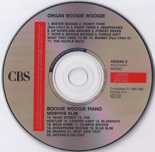 Various - Organ Boogie Woogie / Boogie Woogie Piano (CD) Image