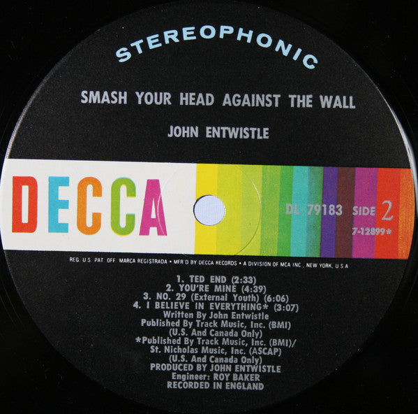 John Entwistle - Smash Your Head Against The Wall (Vinyl) Image