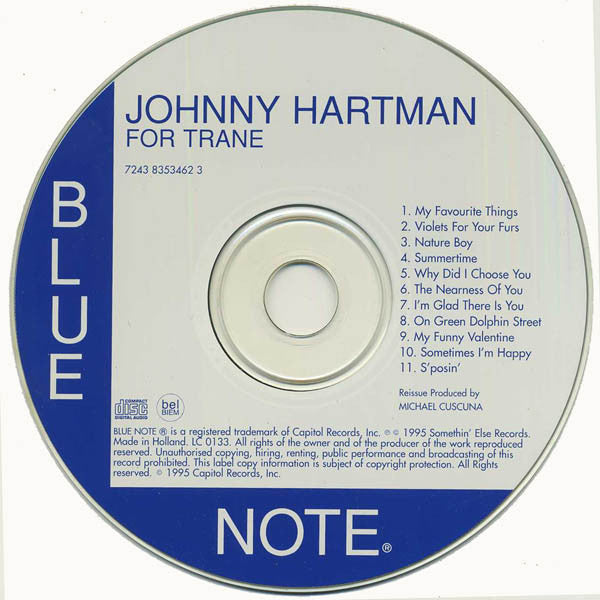 Johnny Hartman - For Trane (CD) Image