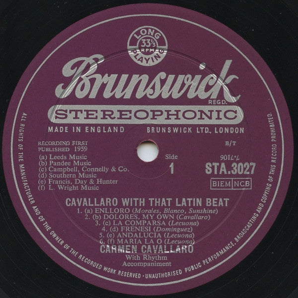 Carmen Cavallaro - Cavallaro With That Latin Beat (Vinyl) Image