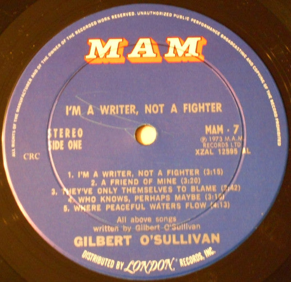Gilbert O'Sullivan - I'm A Writer, Not A Fighter (Vinyl)