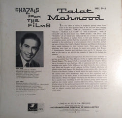 Talat Mahmood - Ghazals From The Films (The Love Songs Of Talat Mahmood) (Vinyl) Image