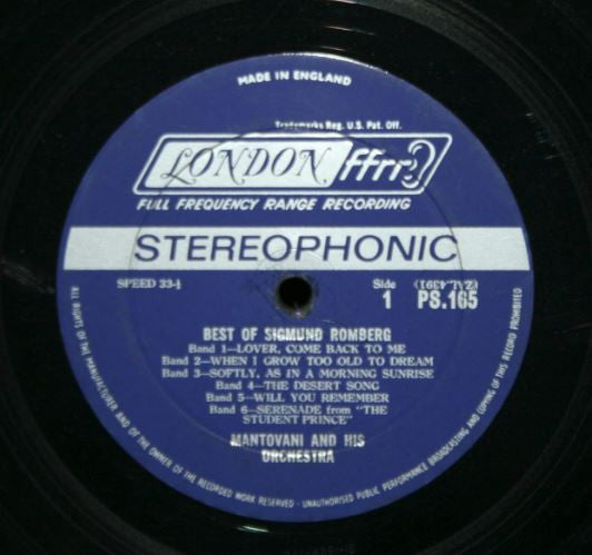 Mantovani And His Orchestra - The Music Of Victor Herbert And Sigmund Romberg (Vinyl) Image