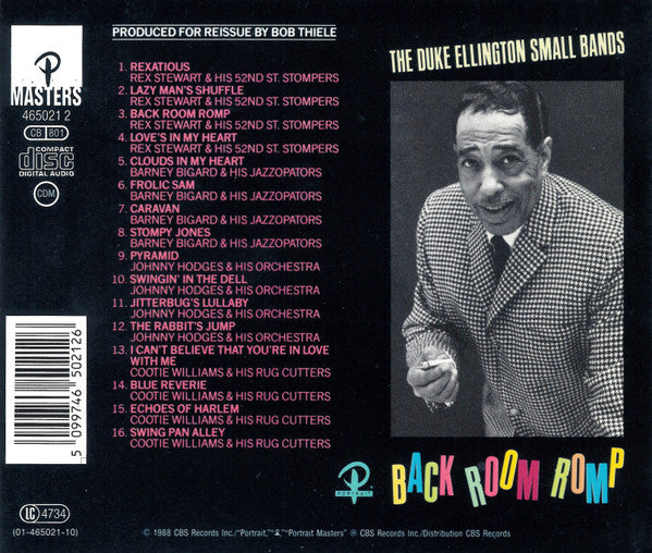 Duke Ellington - The Duke Ellington Small Bands: Back Room Romp (CD) Image