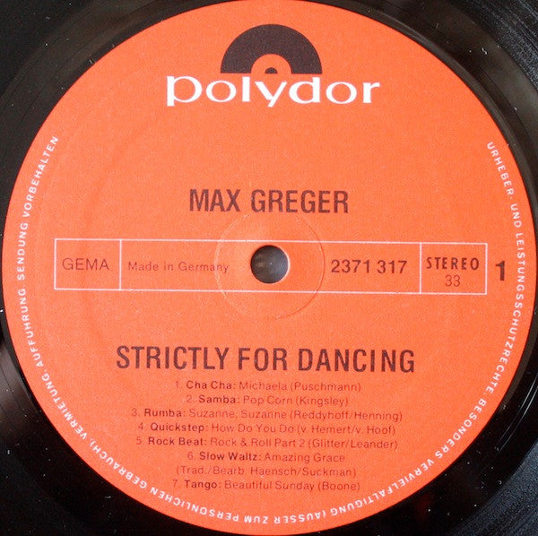 Max Greger - Strictly For Dancing (Vinyl) Image