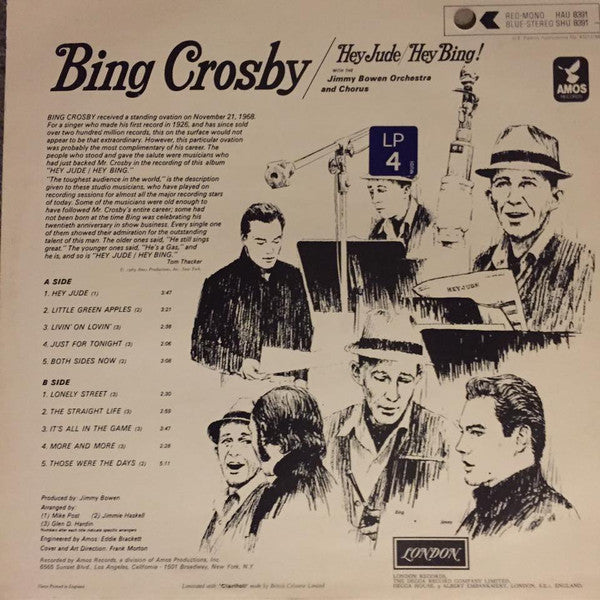 Bing Crosby With Jimmy Bowen Orchestra & Chorus - Hey Jude / Hey Bing! (Vinyl) Image