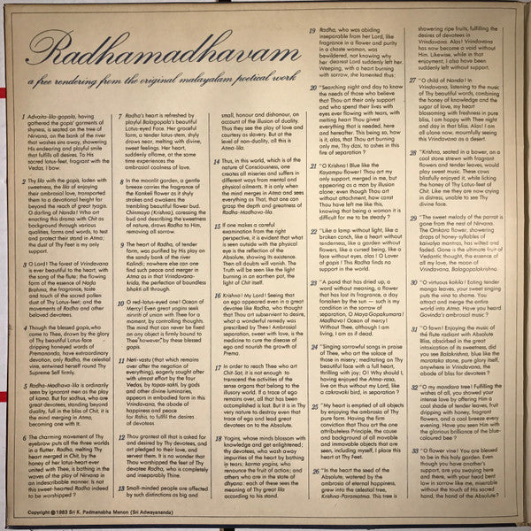 M.S. Subbulakshmi - Radhamadhavam (Vinyl) Image