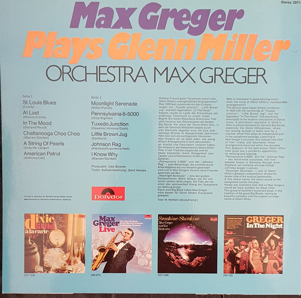 Max Greger - Max Greger Plays Glenn Miller (Vinyl) Image