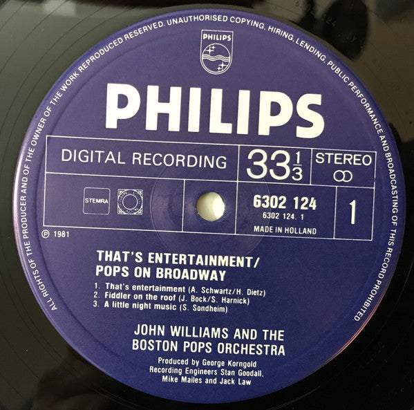 John Williams (4) - Boston Pops Orchestra, The - That's Entertainment / Pops On Broadway (Vinyl) Image