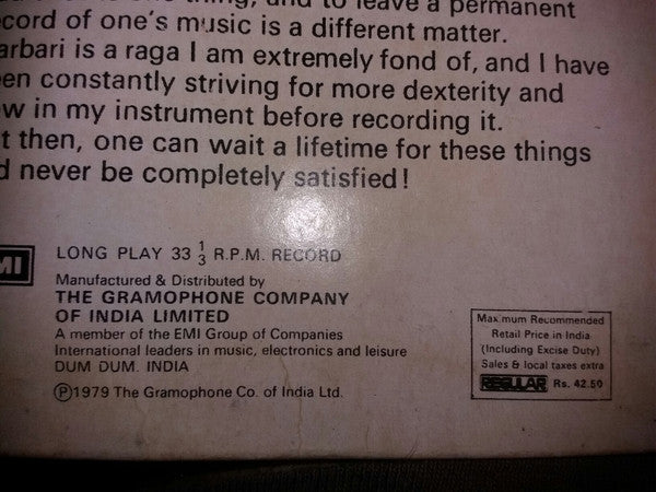 Amjad Ali Khan - Raga Darbari (Vinyl)