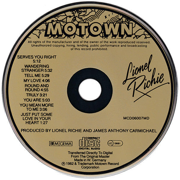 Lionel Richie - Lionel Richie (CD) Image
