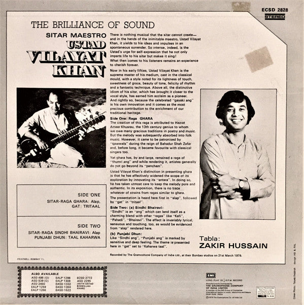 Vilayat Khan - The Brilliance Of Sound (Vinyl)