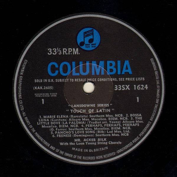 Acker Bilk And Leon Young String Chorale, The - A Touch Of Latin (Vinyl)