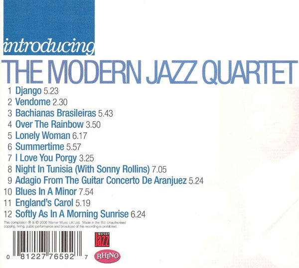 Modern Jazz Quartet, The - Introducing The Modern Jazz Quartet (CD)