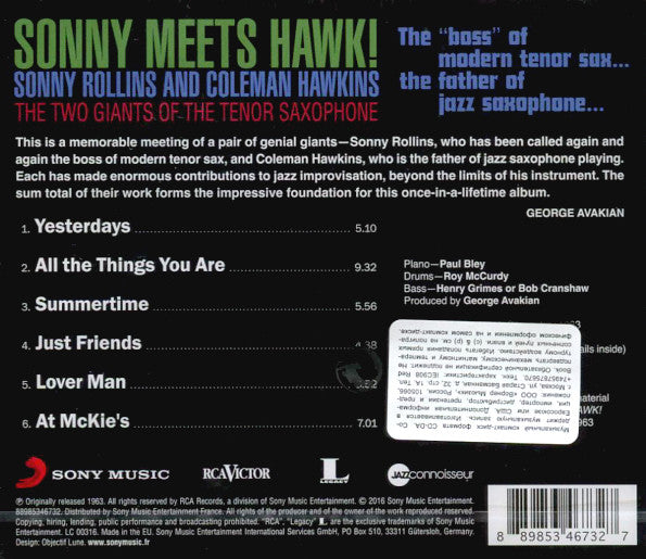 Sonny Rollins And Coleman Hawkins - Sonny Meets Hawk! (CD)