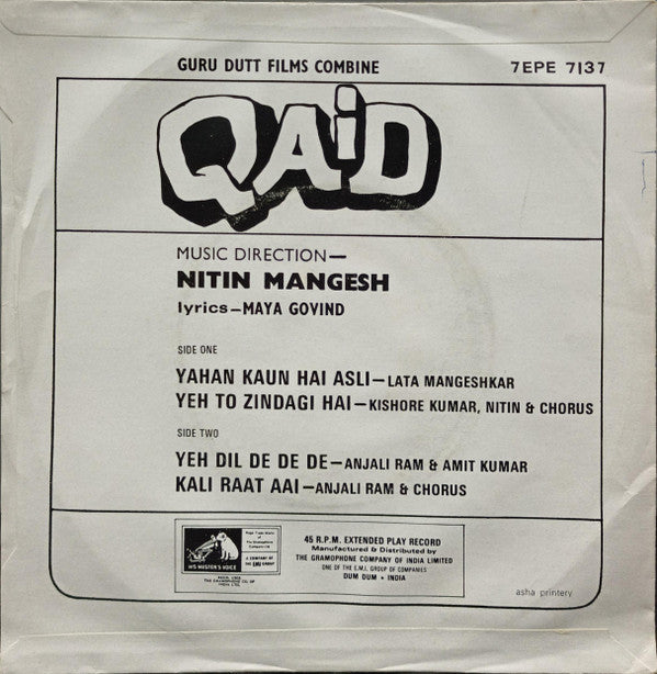 Nitin Mangesh - Qaid (45-RPM)