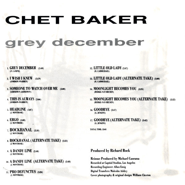 Chet Baker - Grey December (CD) Image