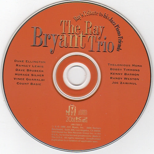 Ray Bryant Trio - Ray's Tribute To His Jazz Piano Friends (CD) Image