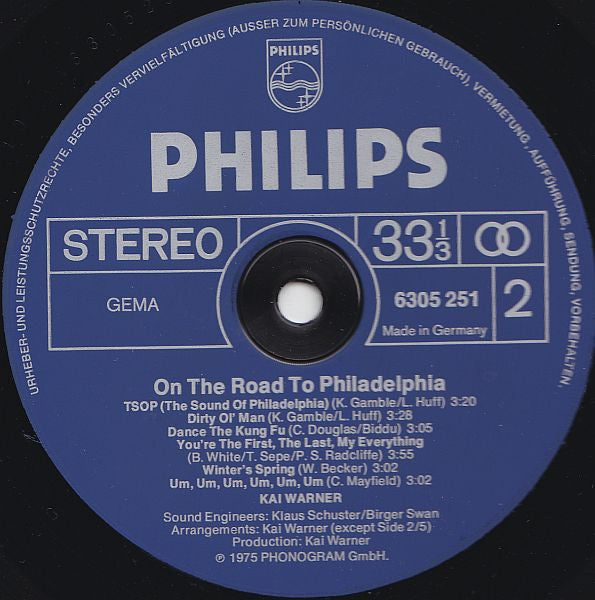 Kai Warner - On The Road To Philadelphia (Vinyl) Image