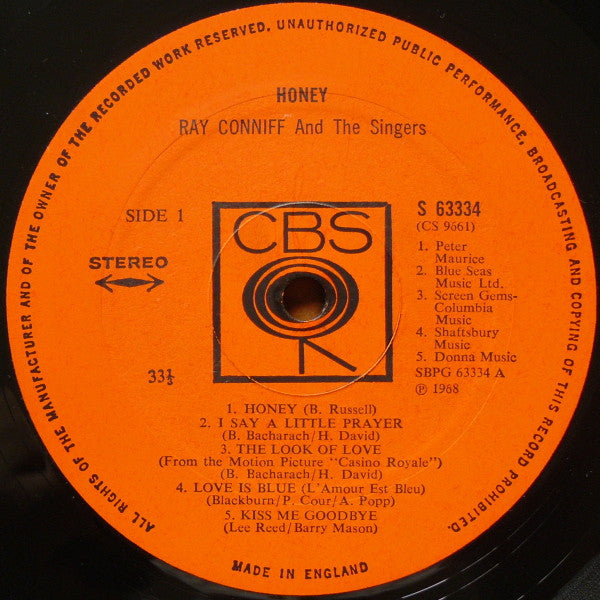 Ray Conniff And The Singers - Honey (Vinyl)