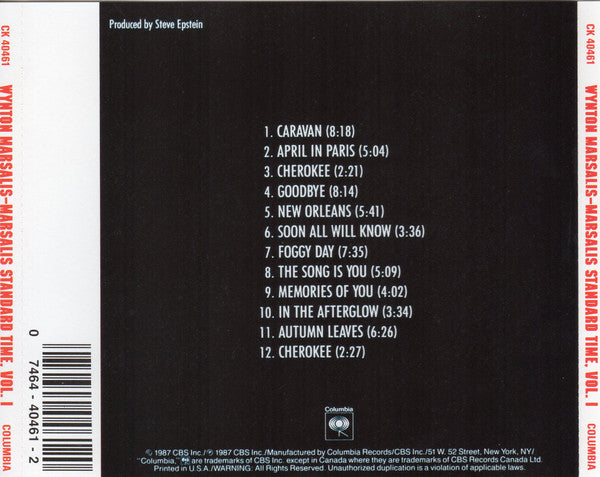 Wynton Marsalis - Marsalis Standard Time, Vol. 1 (CD) Image