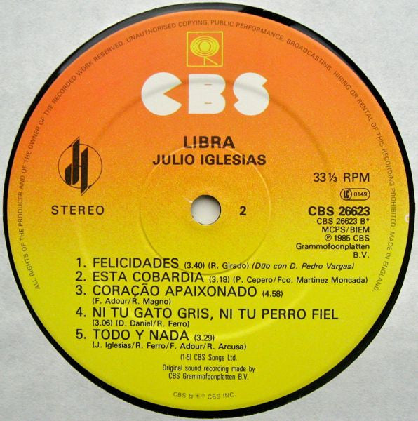 Julio Iglesias - Libra (Vinyl) Image