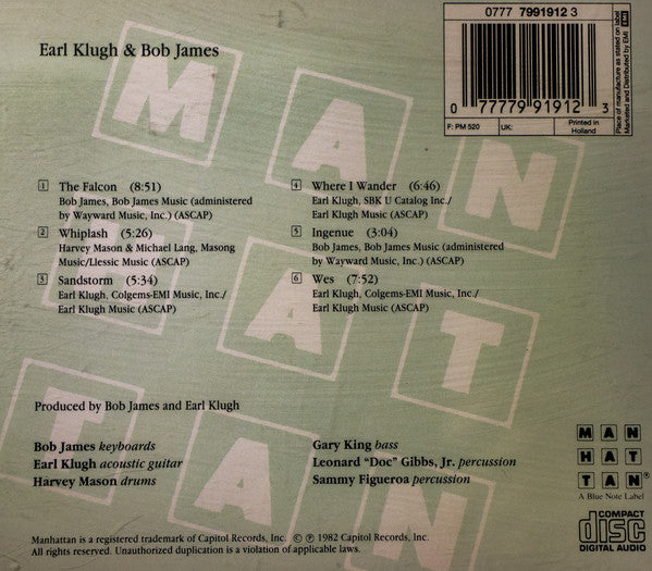 Earl Klugh And Bob James - Two Of A Kind (CD) Image