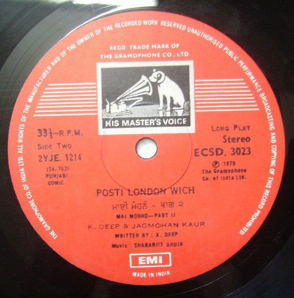 K. Deep & Jagmohan Kaur - Posti London Wich (Vinyl)