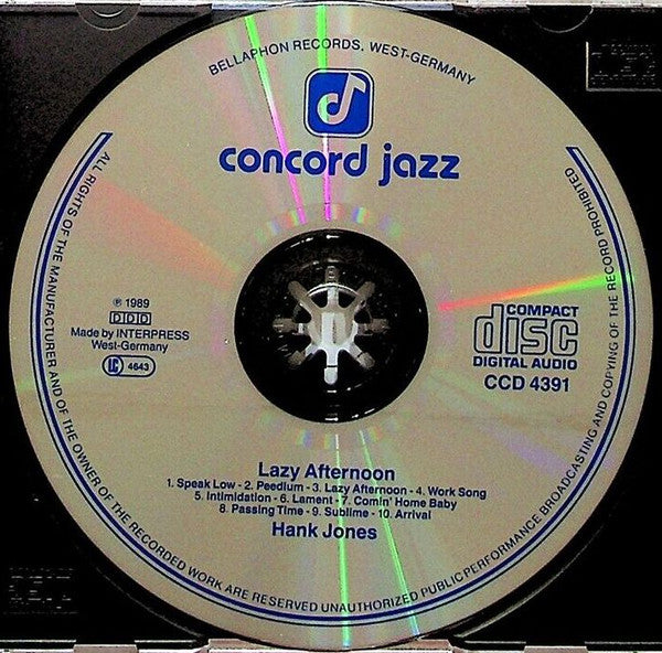 Hank Jones - Lazy Afternoon (CD) Image