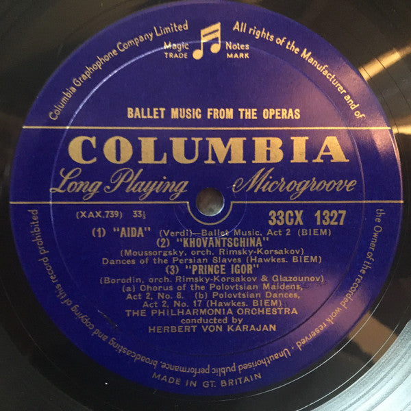 Herbert von Karajan, Philharmonia Orchestra - Ballet Music From The Operas (Vinyl) Image