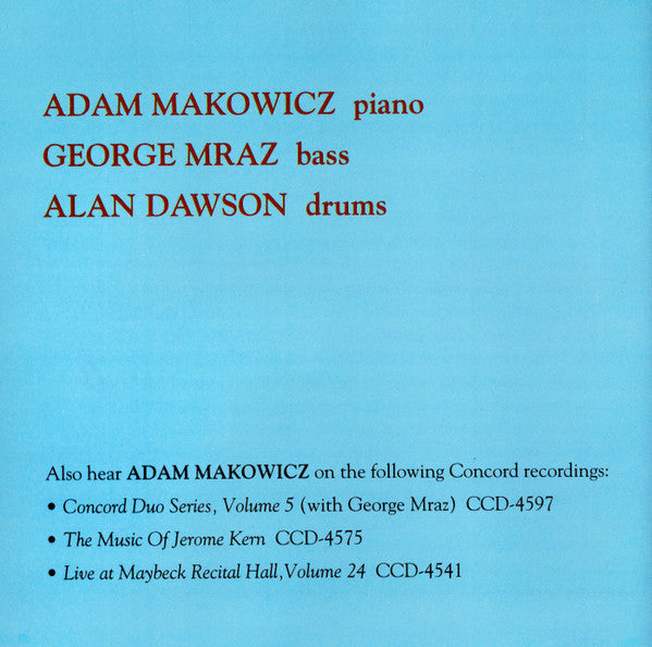 Adam Makowicz Trio With George Mraz & Alan Dawson - My Favorite Things - The Music Of Richard Rodgers (CD)