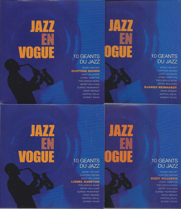 Sidney Bechet, Clifford Brown, Dizzy Gillespie, Lionel Hampton, Thelonious Monk, Gerry Mulligan, Django Reinhardt, Henri Renaud, Martial Solal, Barney Wilen - Jazz En Vogue - 10 Geants Du Jazz (CD) (10 CD) Image