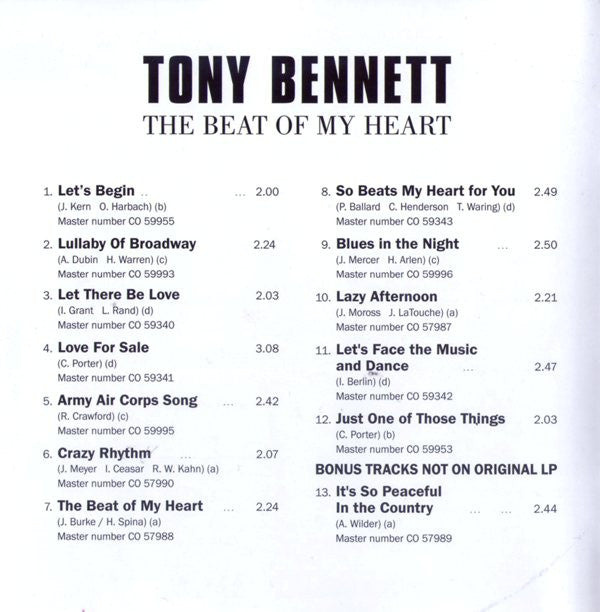 Tony Bennett - The Beat Of My Heart (CD)