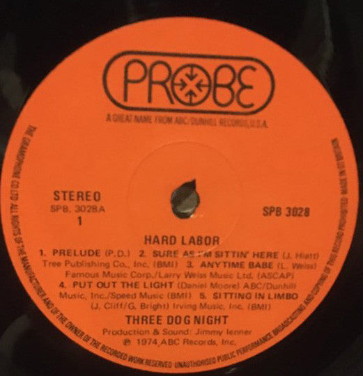 Three Dog Night - Hard Labor (Vinyl) Image