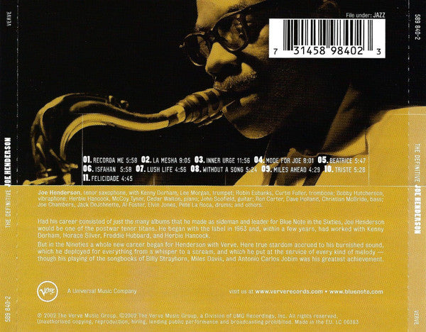 Joe Henderson - The Definitive Joe Henderson (CD) Image
