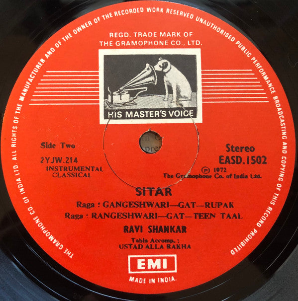 Ravi Shankar - Ragas: Kameshwari â€¢ Gangeshwari â€¢ Rangeshwari (Vinyl) Image