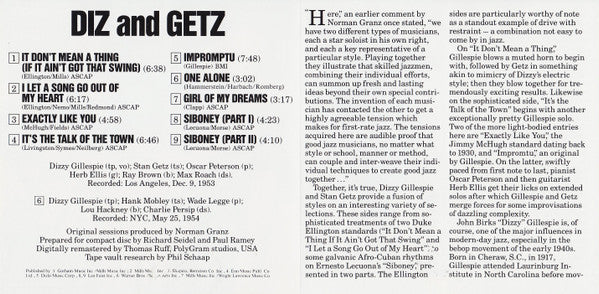 Dizzy Gillespie And Stan Getz - Diz And Getz (CD) Image