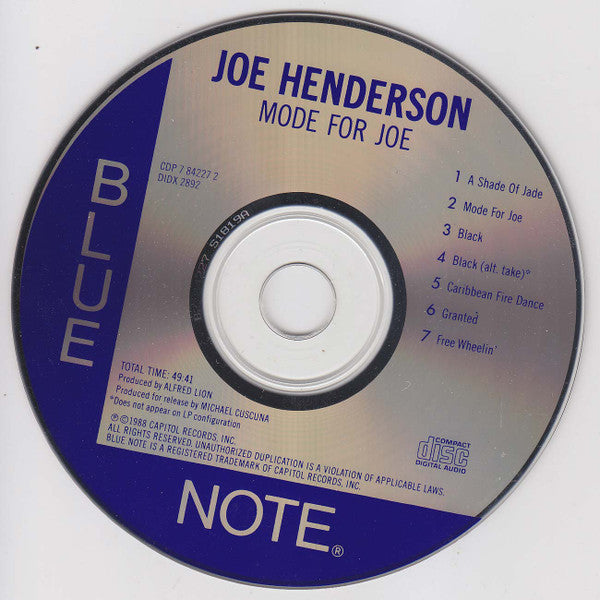 Joe Henderson - Mode For Joe (CD) Image