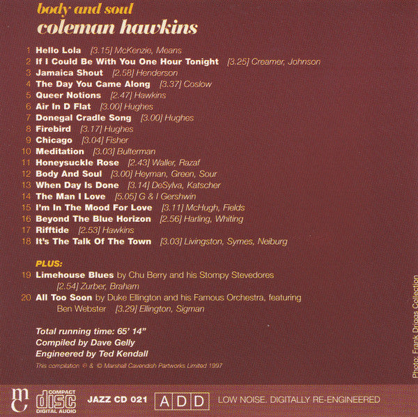 Coleman Hawkins - Body And Soul (CD)