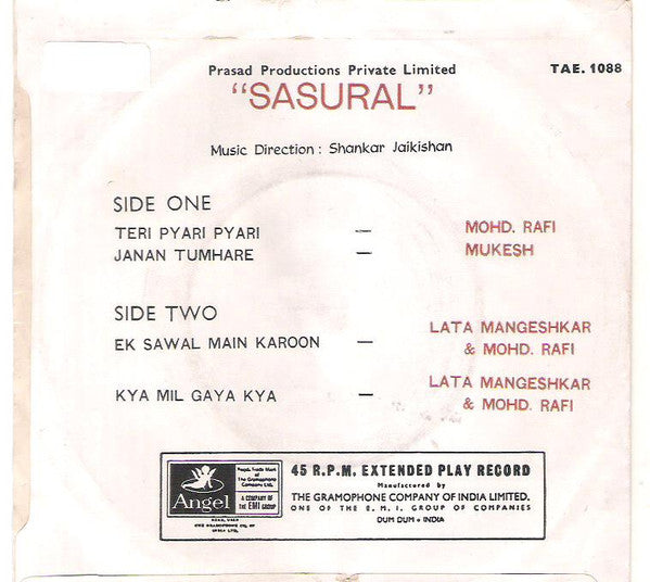 Shankar-Jaikishan - Sasural (45-RPM)