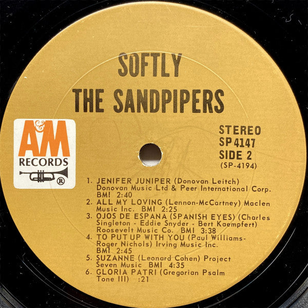 Sandpipers, The - Softly (Vinyl) Image