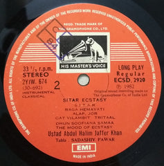 Abdul Halim Jaffer Khan - Sitar Ecstasy (Vinyl) Image