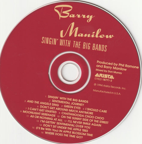 Barry Manilow - Singin' With The Big Bands (CD) Image