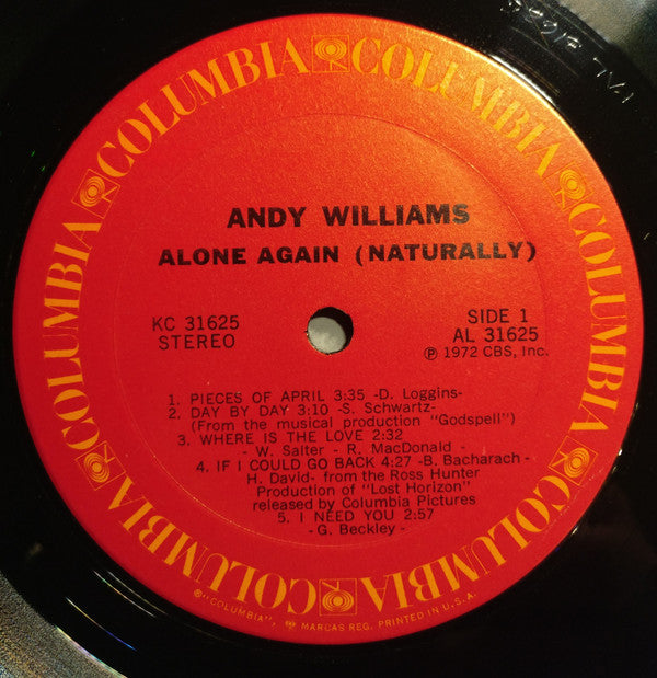 Andy Williams - Alone Again (Naturally) (Vinyl) Image